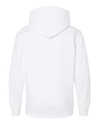 Pretreated Tultex 320Y Youth Hooded Sweatshirt - White - Back