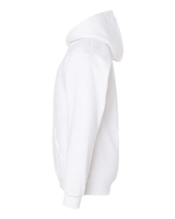 Pretreated Tultex 320Y Youth Hooded Sweatshirt - White - Side