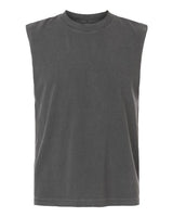Pretreated American Apparel 207GD Unisex Heavyweight Cotton Garment-Dyed Boxy Muscle Tee - Faded Black
