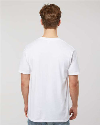 Pretreated Tultex 293 Unisex Heavyweight Jersey Pocket T-Shirt - White - On Model - Back