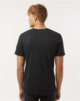 Pretreated Tultex 602CVC Unisex Combed CVC T-Shirt - Heather Black - On Model - Back