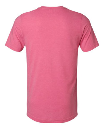 Pretreated Tultex 602CVC Unisex Combed CVC T-Shirt - Heather Charity Pink - Back