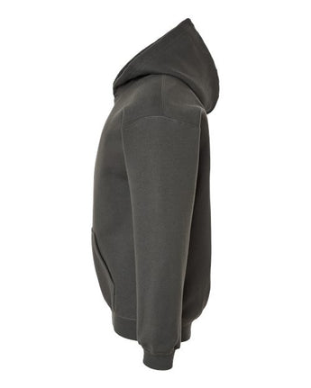 Pretreated Tultex 320Y Youth Hooded Sweatshirt - Charcoal - Side