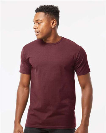 Pretreated Tultex 290 Unisex Heavyweight Jersey T-Shirt - Burgundy - On Model