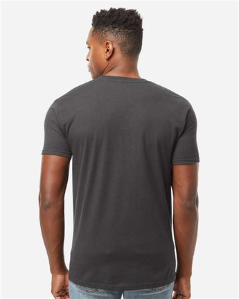 Pretreated Tultex 293 Unisex Heavyweight Jersey Pocket T-Shirt - Charcoal - On Model - Back