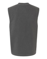 Pretreated American Apparel 207GD Unisex Heavyweight Cotton Garment-Dyed Boxy Muscle Tee - Faded Black - Back
