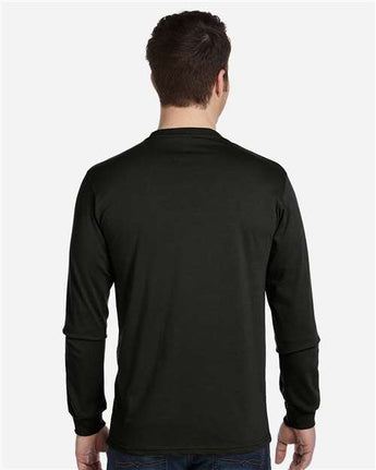 Pretreated econscious EC1500 Unisex Classic Long Sleeve T-Shirt - Black - On Model - Back