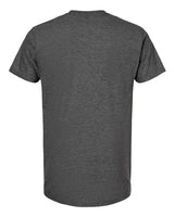 Pretreated Tultex 293 Unisex Heavyweight Jersey Pocket T-Shirt - Heather Charcoal - Back