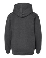 Pretreated Tultex 320Y Youth Hooded Sweatshirt - Heather Charcoal - Back