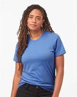 Pretreated Tultex 602CVC Unisex Combed CVC T-Shirt - Heather Columbia Blue - On Model