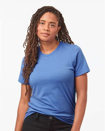 Pretreated Tultex 602CVC Unisex Combed CVC T-Shirt - Heather Columbia Blue - On Model