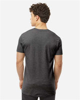 Pretreated Tultex 293 Unisex Heavyweight Jersey Pocket T-Shirt - Heather Charcoal - On Model - Back