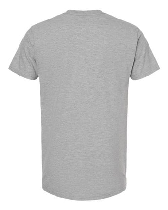 Pretreated Tultex 293 Unisex Heavyweight Jersey Pocket T-Shirt - Heather Grey - Back