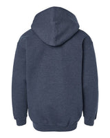Pretreated Tultex 320Y Youth Hooded Sweatshirt - Heather Denim - Back