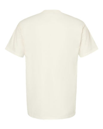 Pretreated Tultex 293 Unisex Heavyweight Jersey Pocket T-Shirt - Natural - Back