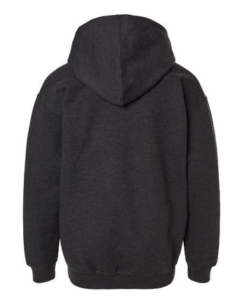 Pretreated Tultex 320Y Youth Hooded Sweatshirt - Heather Graphite - Back