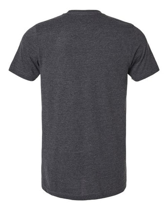 Pretreated Tultex 602CVC Unisex Combed CVC T-Shirt - Heather Dark Grey - Back