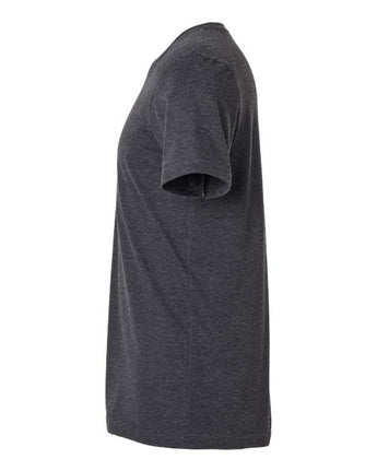 Pretreated Tultex 602CVC Unisex Combed CVC T-Shirt - Heather Dark Grey - Side