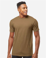 Pretreated Tultex 290 Unisex Heavyweight Jersey T-Shirt - Desert Brown - On Model
