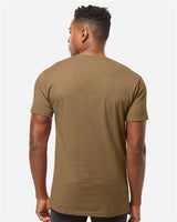 Pretreated Tultex 290 Unisex Heavyweight Jersey T-Shirt - Desert Brown - On Model - Back