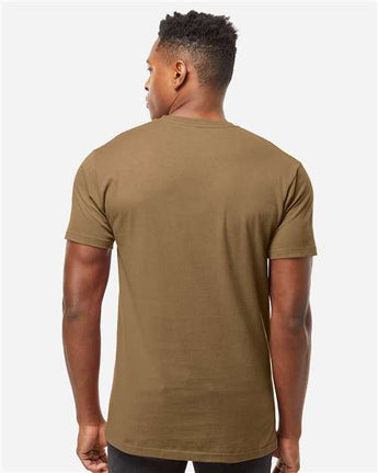 Pretreated Tultex 290 Unisex Heavyweight Jersey T-Shirt - Desert Brown - On Model - Back