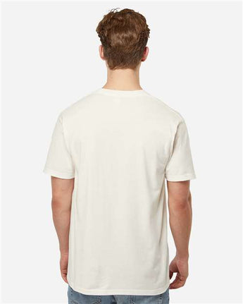 Pretreated Tultex 293 Unisex Heavyweight Jersey Pocket T-Shirt - Natural - On Model - Back