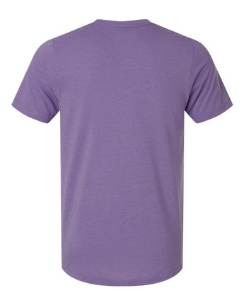 Pretreated Tultex 602CVC Unisex Combed CVC T-Shirt - Heather Deep Purple - Back