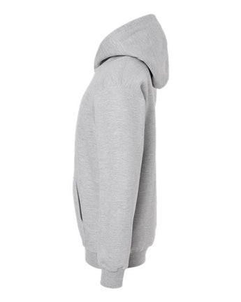 Pretreated Tultex 320Y Youth Hooded Sweatshirt - Heather Grey - Side