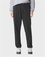 Pretreated American Apparel RF491 Unisex ReFlex Fleece Sweatpants - Black - On Model