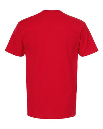 Pretreated Tultex 293 Unisex Heavyweight Jersey Pocket T-Shirt - Red - Back