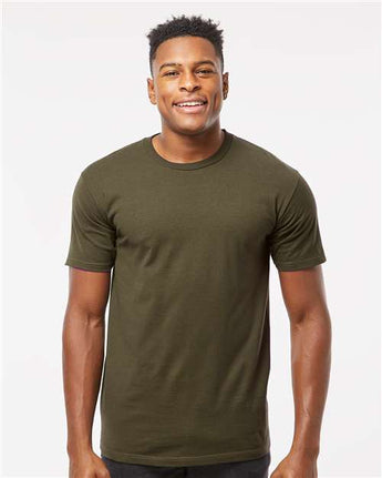 Pretreated Tultex 290 Unisex Heavyweight Jersey T-Shirt - Grape Leaf - On Model