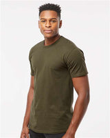 Pretreated Tultex 290 Unisex Heavyweight Jersey T-Shirt - Grape Leaf - On Model - Side