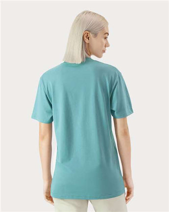 Pretreated American Apparel 5389 Unisex Sueded Tee - Sueded Arctic - On Model - Back
