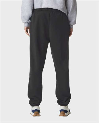 Pretreated American Apparel RF491 Unisex ReFlex Fleece Sweatpants - Black - On Model - Back