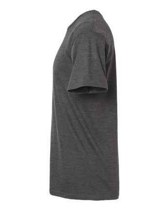 Pretreated Tultex 290 Unisex Heavyweight Jersey T-Shirt - Heather Charcoal - Side