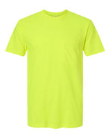 Pretreated Tultex 293 Unisex Heavyweight Jersey Pocket T-Shirt - Safety Green