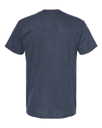 Pretreated Tultex 290 Unisex Heavyweight Jersey T-Shirt - Heather Denim - Back