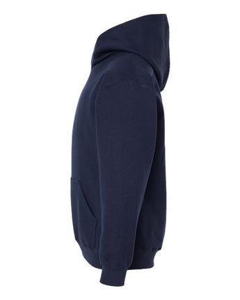 Pretreated Tultex 320Y Youth Hooded Sweatshirt - Navy - Side