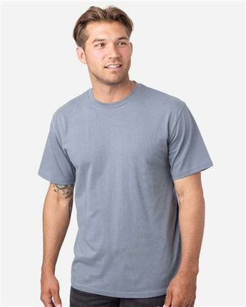 Pretreated econscious EC1070 Unisex Reclaimist Fiber Vibes T-Shirt - Basalt Grey - On Model - Side