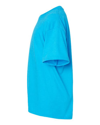 Pretreated Gildan 64000BCVC Softstyle CVC Youth T-Shirt - Caribbean Mist - Side