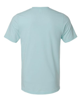 Pretreated Tultex 602CVC Unisex Combed CVC T-Shirt - Heather Ice Blue - Back