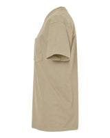 Pretreated Tultex 293 Unisex Heavyweight Jersey Pocket T-Shirt - Sand - Side