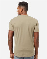 Pretreated Tultex 293 Unisex Heavyweight Jersey Pocket T-Shirt - Sand - On Model - Back