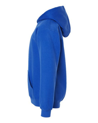 Pretreated Tultex 320Y Youth Hooded Sweatshirt - Royal - Side