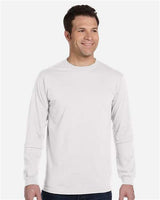 Pretreated econscious EC1500 Unisex Classic Long Sleeve T-Shirt - White - On Model
