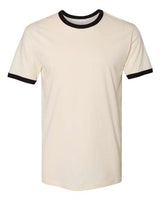 Pretreated Next Level 3604 Unisex Cotton Ringer Tee - Natural/ Black