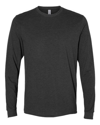 Pretreated Next Level 6411 Unisex Sueded Long Sleeve Tee - Heather Charcoal