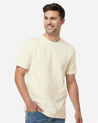 Pretreated Tultex 290 Unisex Heavyweight Jersey T-Shirt - Natural - On Model