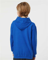 Pretreated Tultex 320Y Youth Hooded Sweatshirt - Royal - On Model - Back