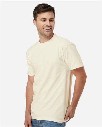 Pretreated Tultex 290 Unisex Heavyweight Jersey T-Shirt - Natural - On Model - Side